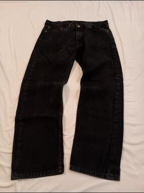 Levi's 505 Straight Leg Selvage Jeans Men's Size 36 Black Wash
